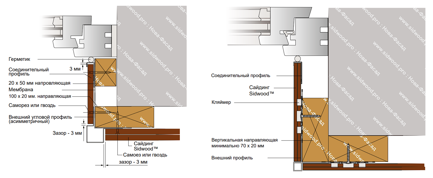Монтаж СайдВуд — официальная схема 13